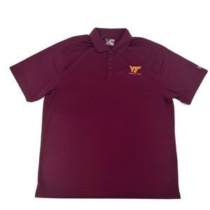 Virginia Tech Hokies Under Armour Shirt Men 2XL Maroon ShortSleeve Polo HeatGear